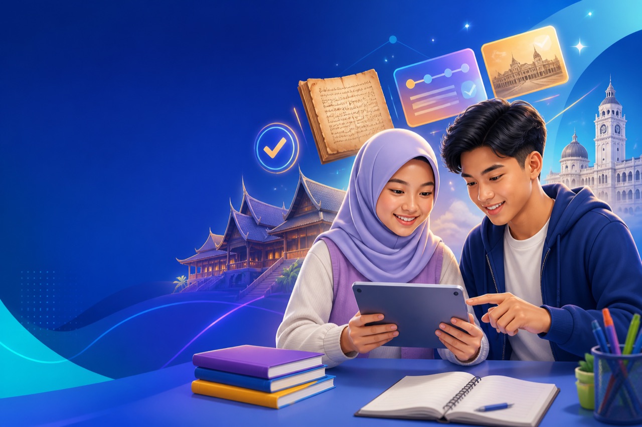 Pelajar mengulang kaji Sejarah menggunakan kuiz digital KlikSkor